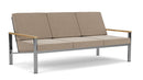 Barlow Tyrie Equinox Occasional 3-Sitzer-Sofa aus gebürstetem Edelstahl mit Kissen