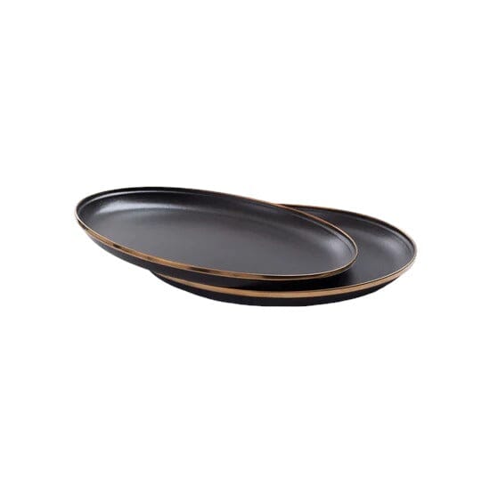 Barebones Enamel Deep Plate Set Ensemble de 2 assiettes Ø27.9cm Charcoal 