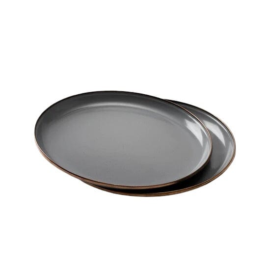 Barebones Enamel Deep Plate Set Ensemble de 2 assiettes Ø27.9cm Slate Grey 