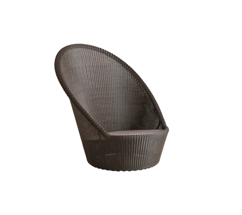 Cane-line Kingston Sunchair Fauteuil bas Haut dossier avec roues (5448), coussins en sus Mocca (Résine tressée, Weave) 