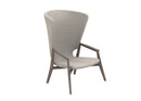 Ethimo Knit Fauteuil Lounge haut dossier Pickled Teak + Rope Light Grey 