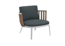 Ethimo Swing Fauteuil bas Lounge, coussins en sus Natural Teak Warmwhite 