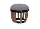 Ethimo Swing Pouf Ø40cm H:38cm Natural Teak Sepia Black Chess