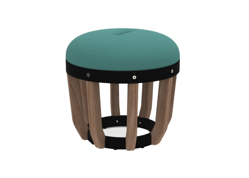 Ethimo Swing Pouf Ø40cm H:38cm Natural Teak Sepia Black Green Sardinia