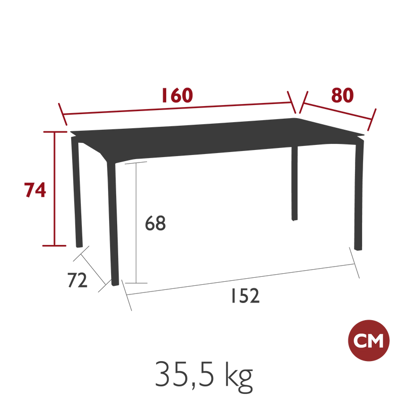 Fermob Calvi Table 160 x 80cm 