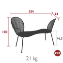 Fermob Lorette Banquette Conversation 