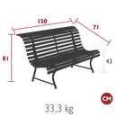 Fermob Louisiane Banc 150cm 