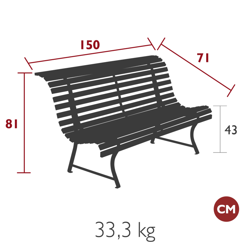 Fermob Louisiane Banc 150cm 