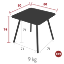 Fermob Luxembourg Table 4 Pieds 80 x 80cm 
