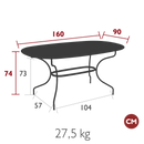 Fermob Opéra+ Table ovale 160 x 90cm 