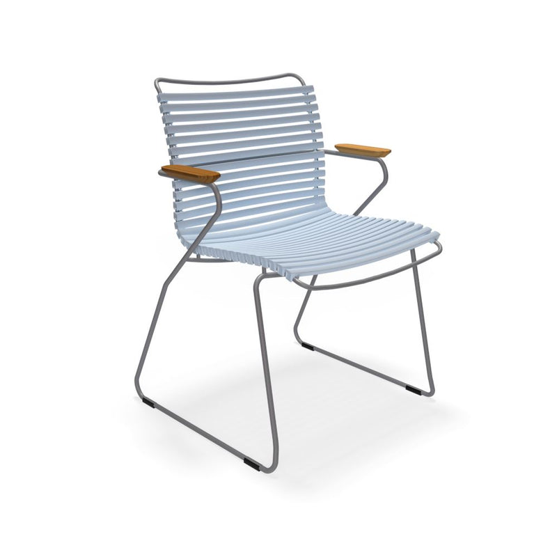 Houe Click Dining chair bamboo armrests Dusty light blue 