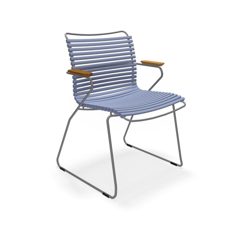 Houe Click Dining chair bamboo armrests Pigeon blue 