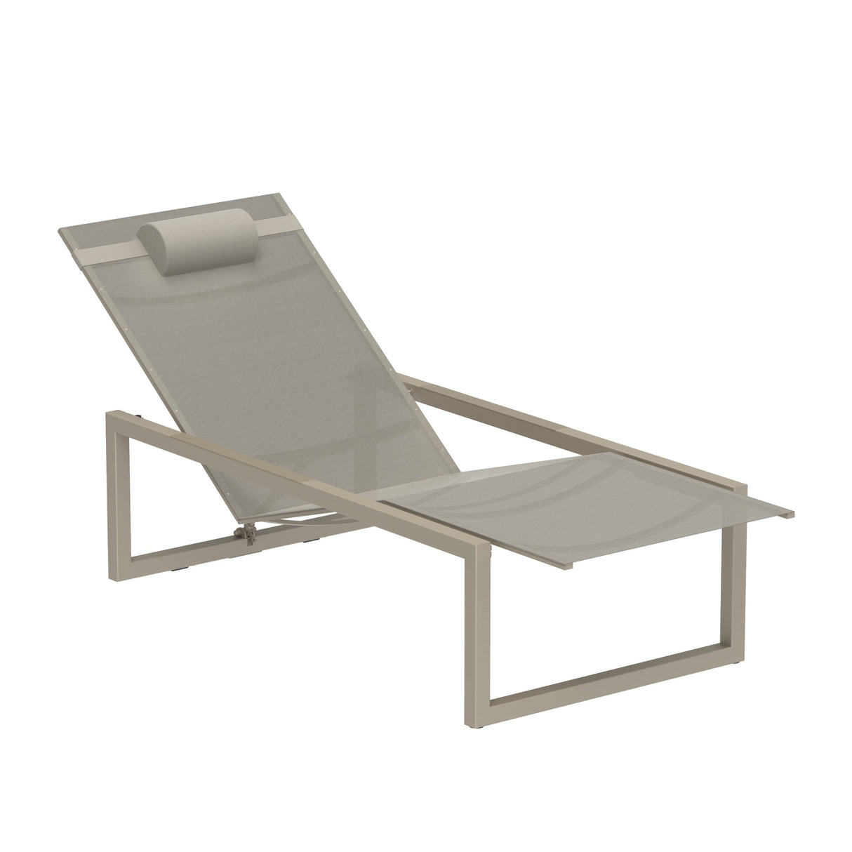 Royal Botania Ninix NNX195T Chaise longue Lounger Laqué Pebble PB - Toile Pearl Grey PG 