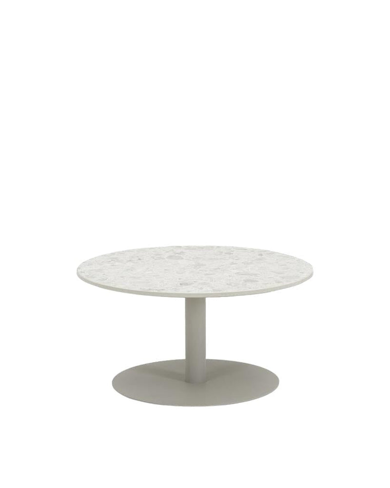 Vincent Sheppard Kodo Table basse Ø90cm plateau en céramique Structure Dune white + Plateau Shards 