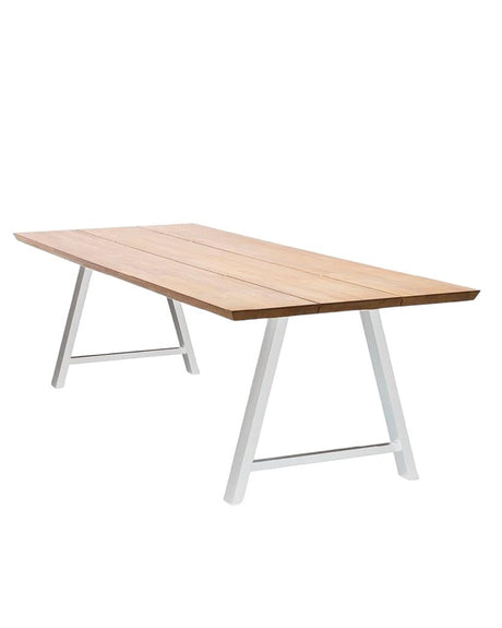 Vincent Sheppard Matteo Dining Table 215x100cm Teak Top WHITE (A008) 