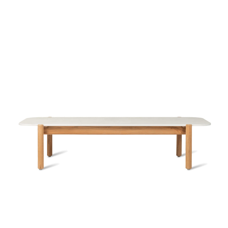 Vincent Sheppard Oda Coffee Table 129x53cm h:30cm Ceramic Top Teck + Plateau Portland 