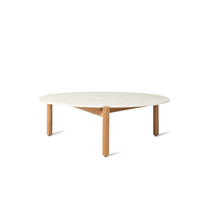 Vincent Sheppard Oda Coffee Table Ø90cm h:30cm Ceramic Top Teck + Plateau Portland 