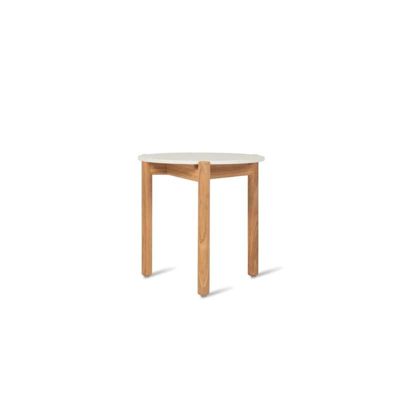 Vincent Sheppard Oda Side Table Ø45cm h:45cm Ceramic Top Teck + Plateau Portland 