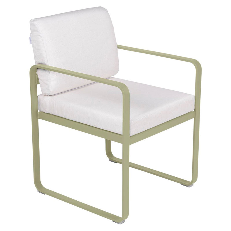 Fermob Bellevie Fauteuil Repas 2022 Vert tilleul 65 Blanc grisé 81 