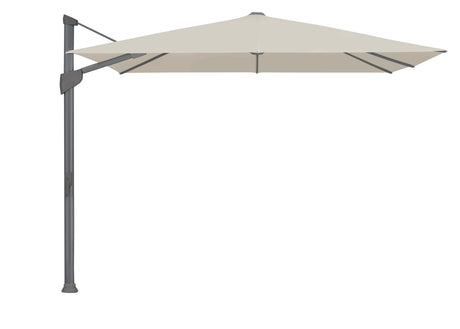 Glatz Parasol Fortano, pieds pivotant en sus 400x300cm Alu laqué anthracite 527 Urban Chrome