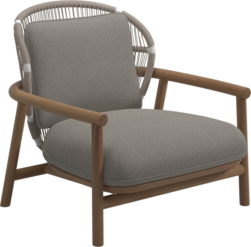 Gloster Fern Low Back Fauteuil club - Lounge Chair Bas dossier White / Dune Grade C (OP) Robben Grey 0085 