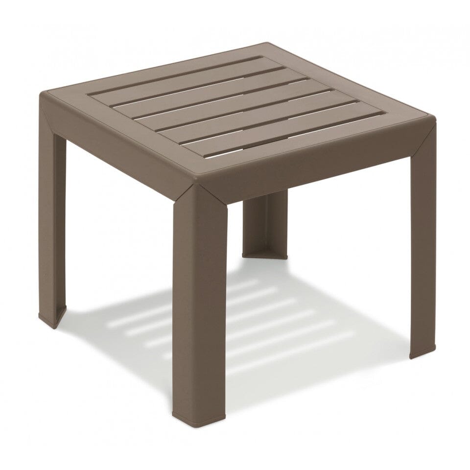 Grosfillex Miami Table basse 40x40cm H:35cm en résine Taupe 