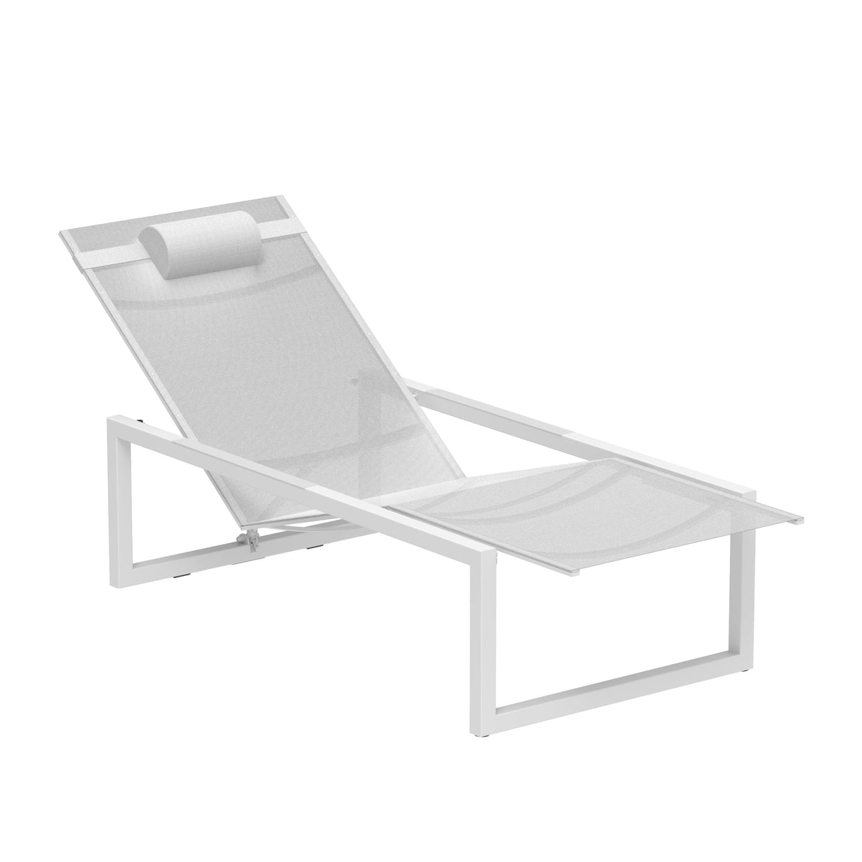 Royal Botania Ninix NNX195T Chaise longue Lounger Laqué White W - Toile White WU 