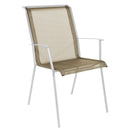 Schaffner Chur Fauteuil repas empilable Blanc 90 Marron Crème 28 