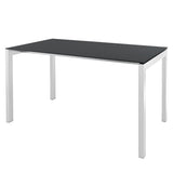 Schaffner Luzern table repas 220x100cm Blanc 90 Anthracite 77 