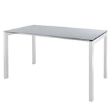 Schaffner Luzern table repas 220x100cm Blanc 90 Gris Argent 78 