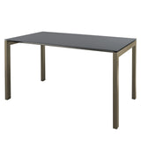 Schaffner Luzern table repas 220x100cm Champagne 85 Graphite 73 