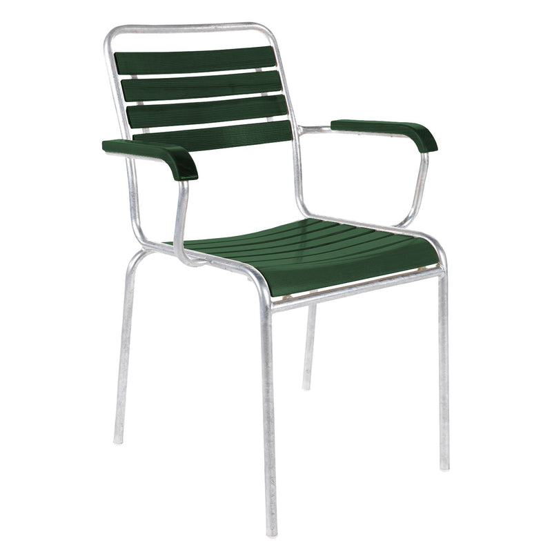 Schaffner Rigi Fauteuil repas à lattes Galvanisé à chaud 02 Vert Sapin 66 