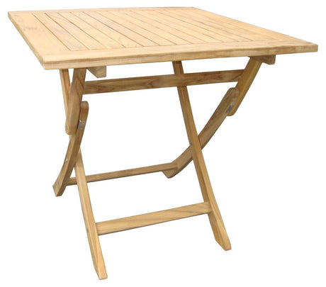 Zebra Poker Table repas pliante 80x80cm en teck Teck Naturel 