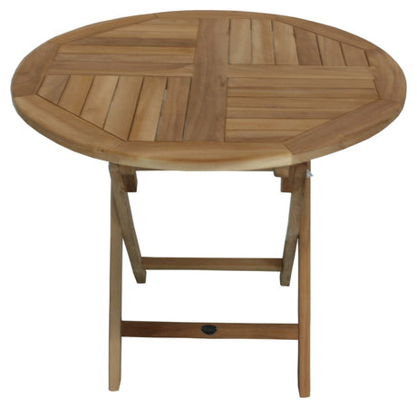 Zebra Poker Table repas pliante Ø 90cm en teck Teck Naturel 